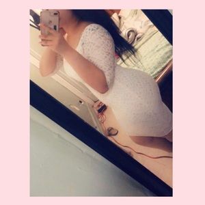 White and tan Large dress worn 2 times only